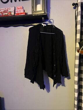 Angels Black Button-Down Women's Top